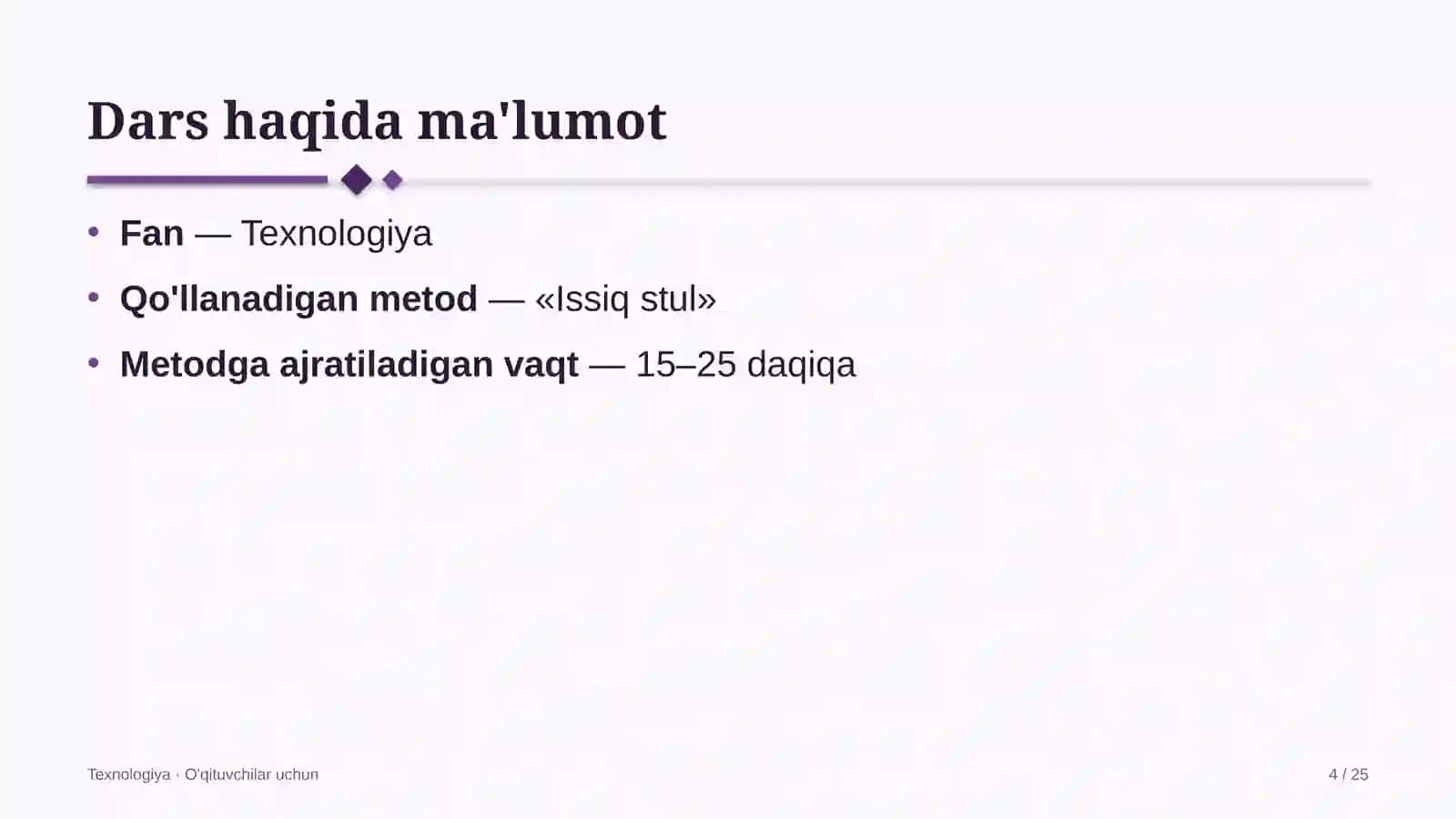 texnologiya darslarida issiq stul metodidan foydalanish 5465 4