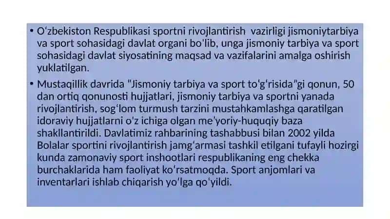 Jismoniy tarbiya va sport qonun hujjatlari 4