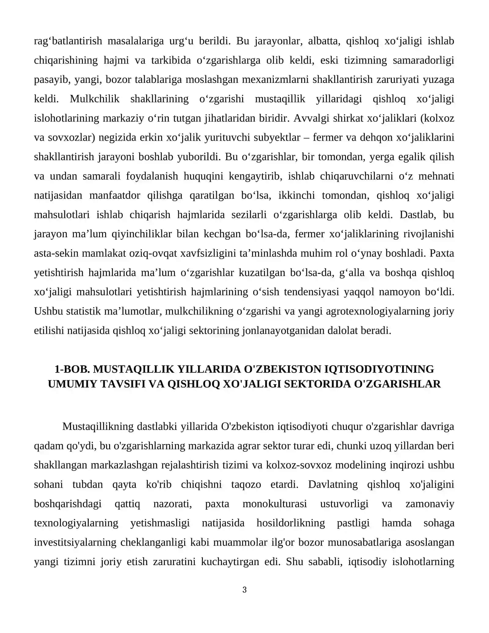 Mustaqillik yillarida qishloq xoʻjaligi va  sanoat sohasidagi  oʻzgarishlar 4
