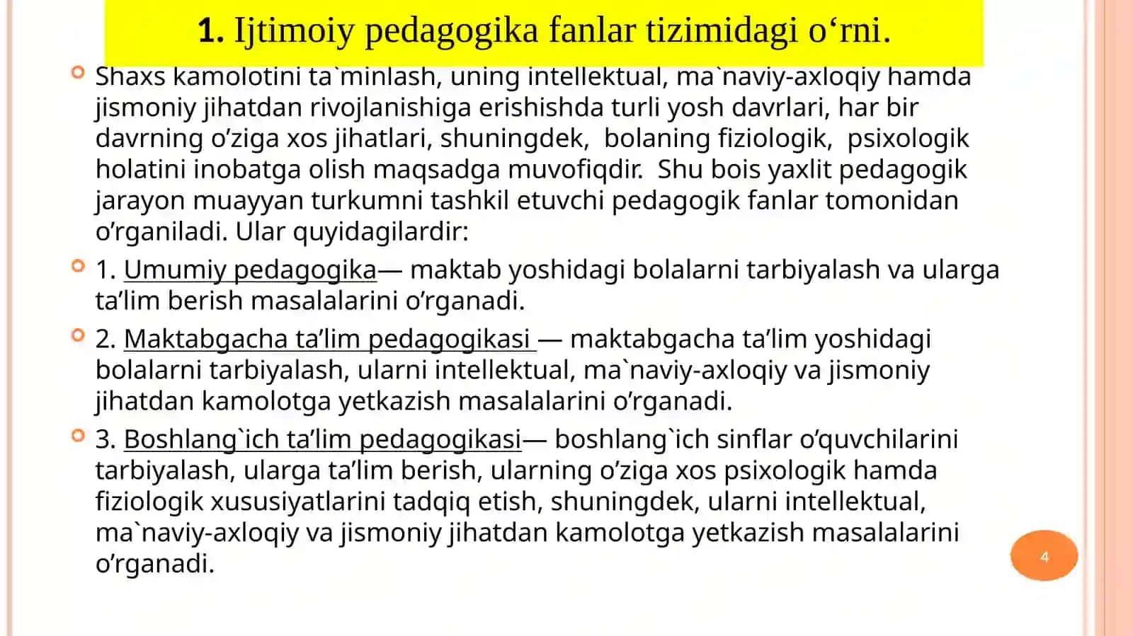 Ijtimoiy pedagogika fani jamiyat rivojining asosi 4