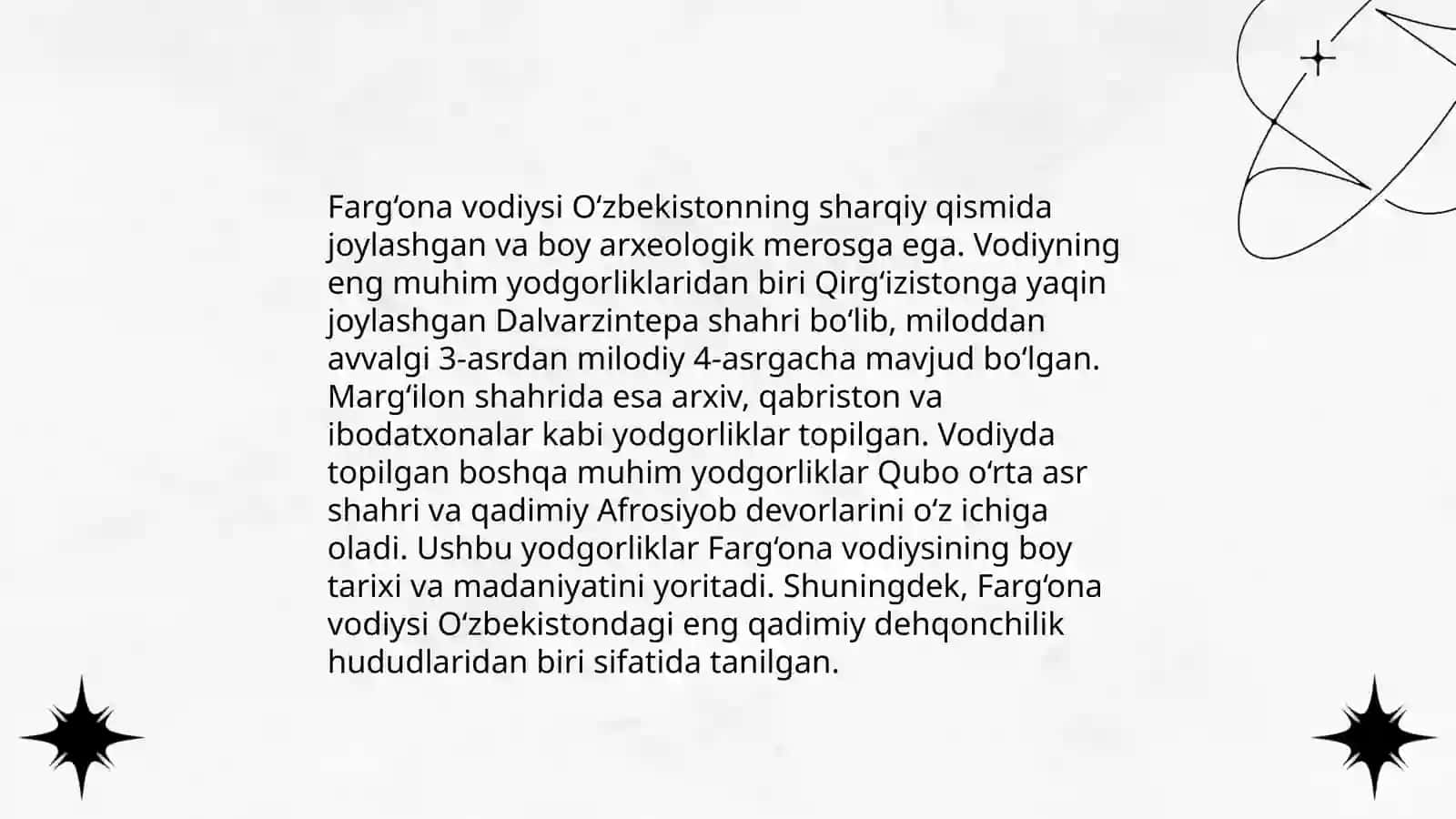 Farg'ona viloyati tarixiy qadamjolari uchun slayd 4