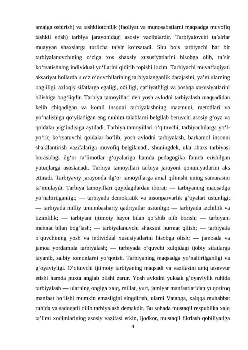 TARBIYAVIY JARAYONDA G’OYAVIY SIYOSIY, AXLOQIY TARBIYANI TASHKIL ETISH 4
