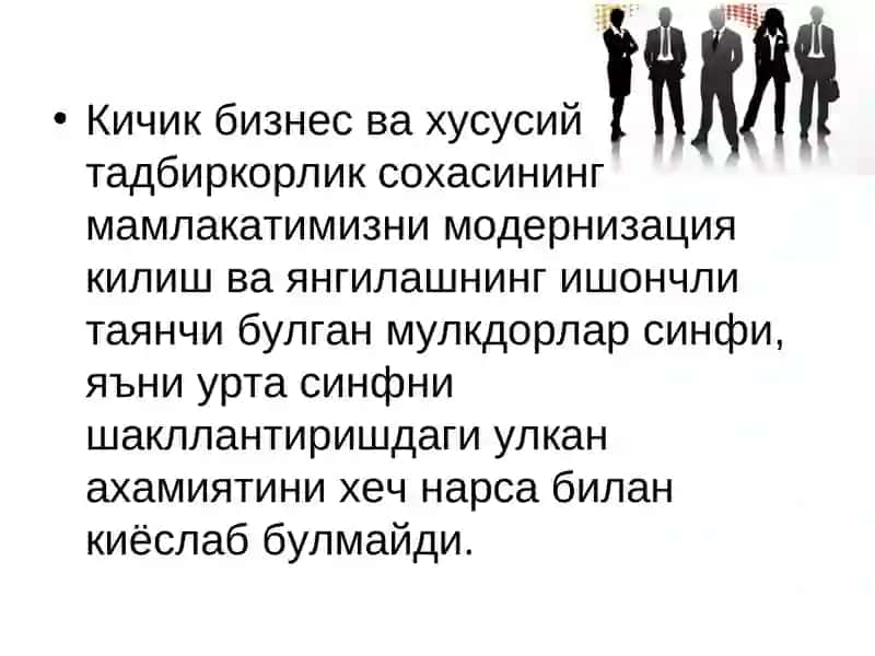 Кичик бизнес ва хусусий тадбиркорлик 4