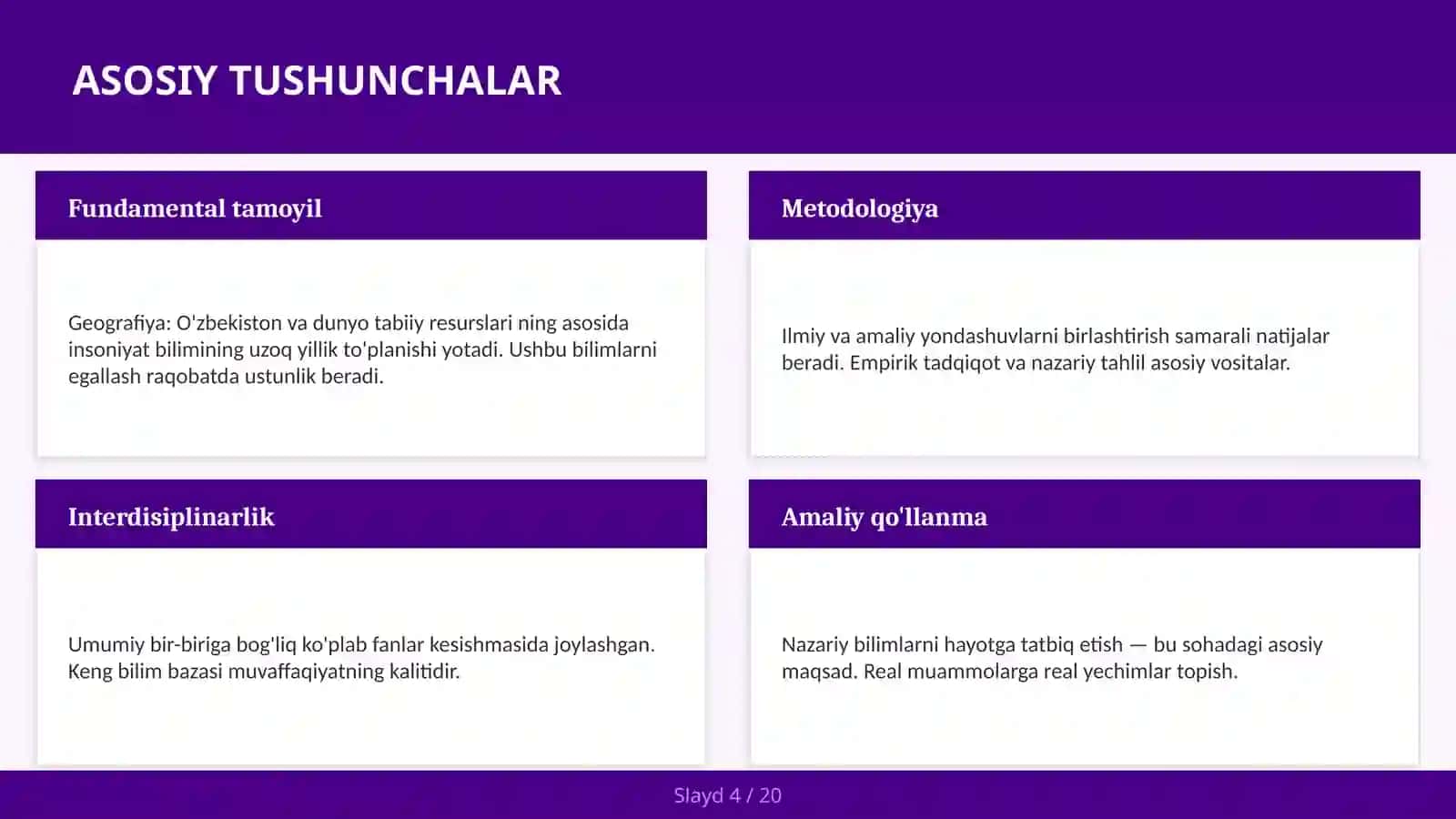 Geografiya: O'zbekiston va dunyo tabiiy resurslari 4
