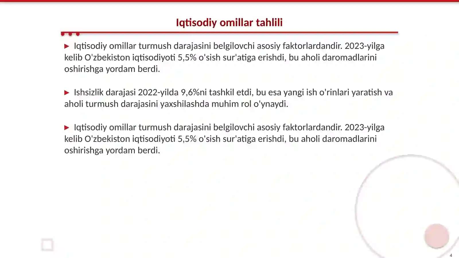 Turmush darajasining oshishi: asosiy omillar va prognoz usullari 4