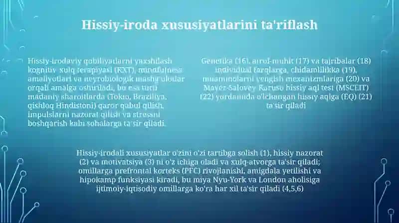 Hissiy-irodaviylikni oshiruvchi omillar 4