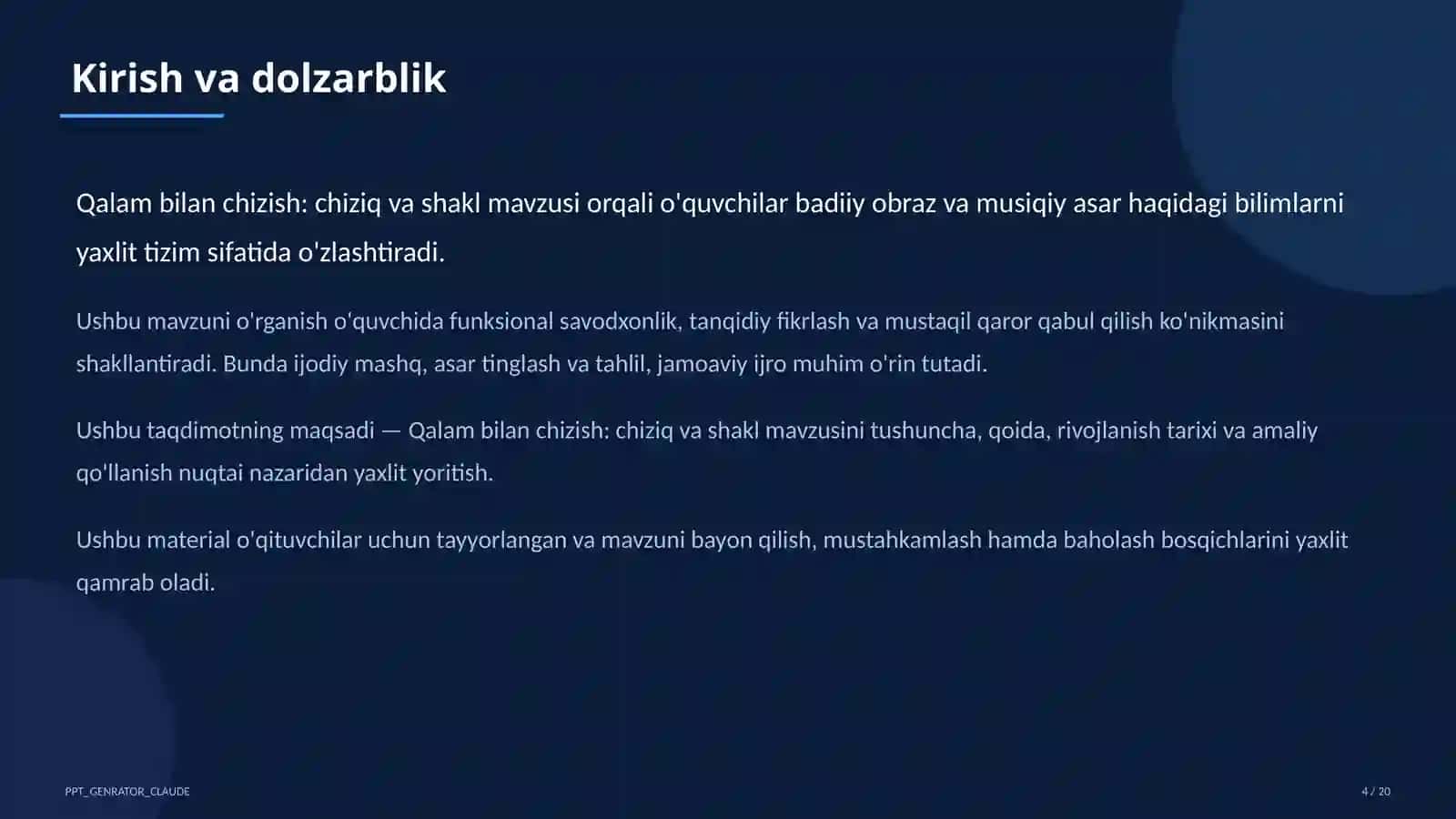 Tasviriy san'at va musiqa (1–7) — o'qituvchilar uchun 4