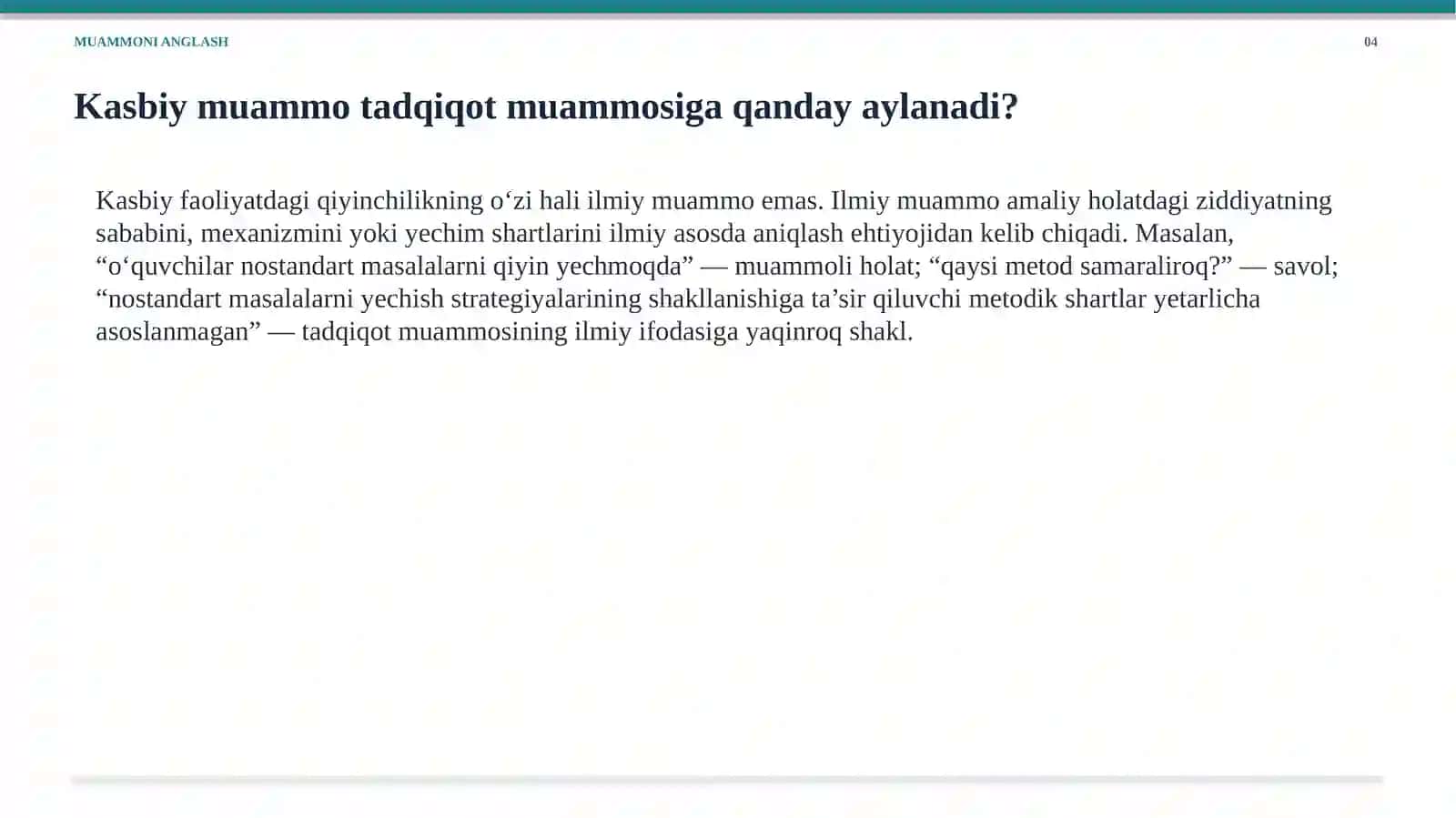 Boshlang‘ich matematik ta’limga oid ilmiy tadqiqot usullari va metodlari 4