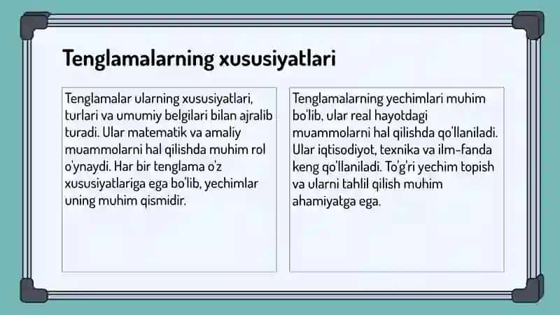 Tenglamalar 4