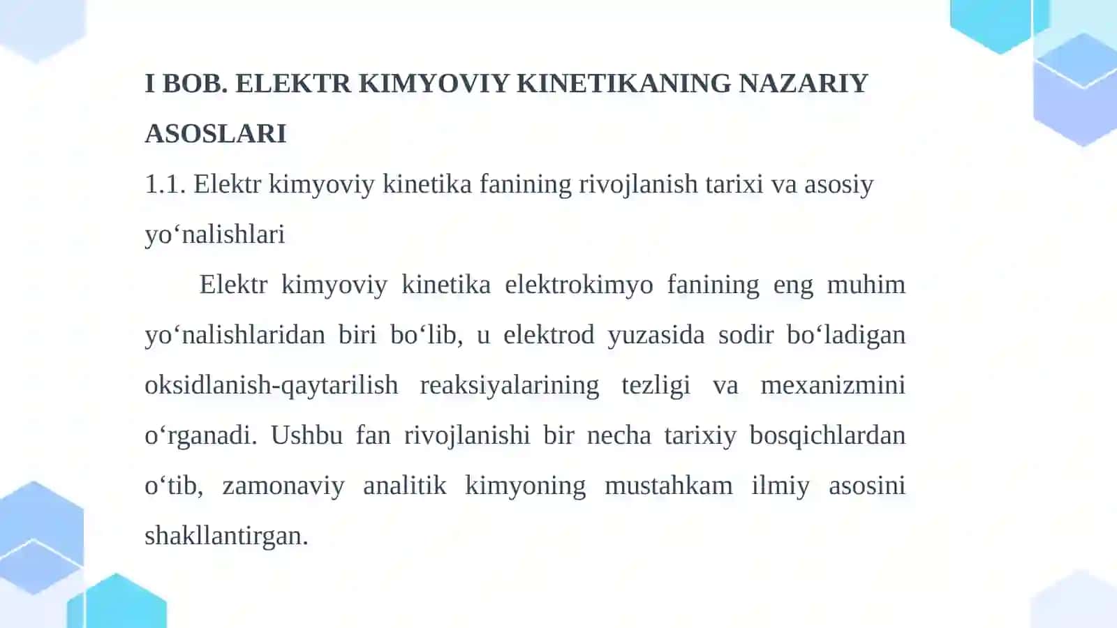 Elektr kimyoviy kinetikaning  analitik kimyodagi oʻrni 4