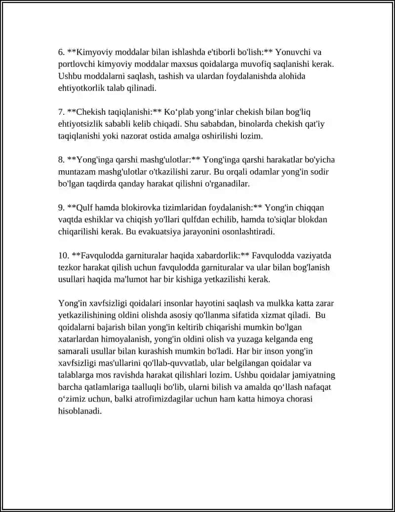 YONG'IN XAVFSIZLIGI QOIDALARI 4