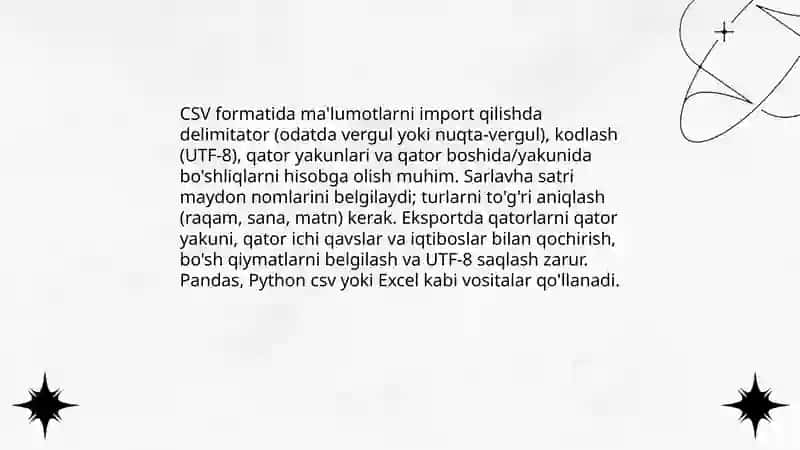 Ma'lumotlarni import va export qilish 4