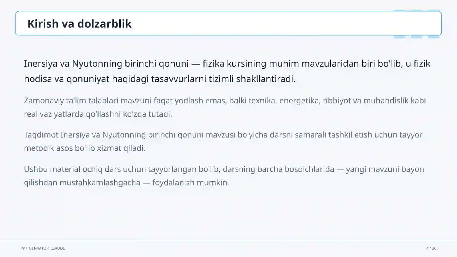 Inersiya va Nyutonning birinchi qonuni (7-sinf) 4