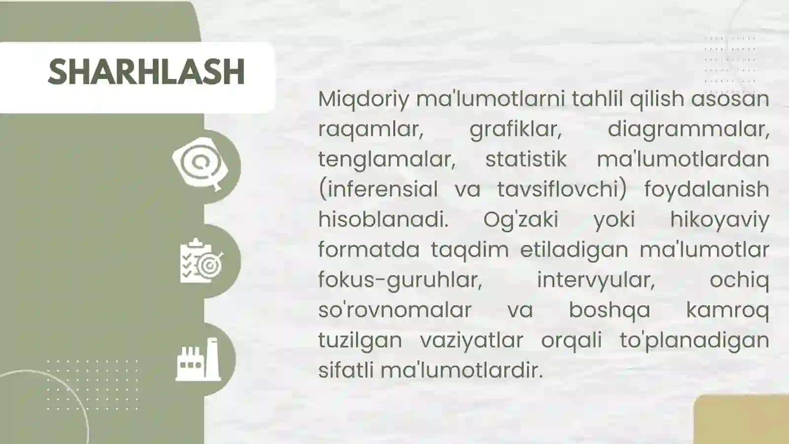 MAʼLUMOTLARNI SHARHLASH SABABLARI, OQIBATLARI, MUNOSABATLARI 4