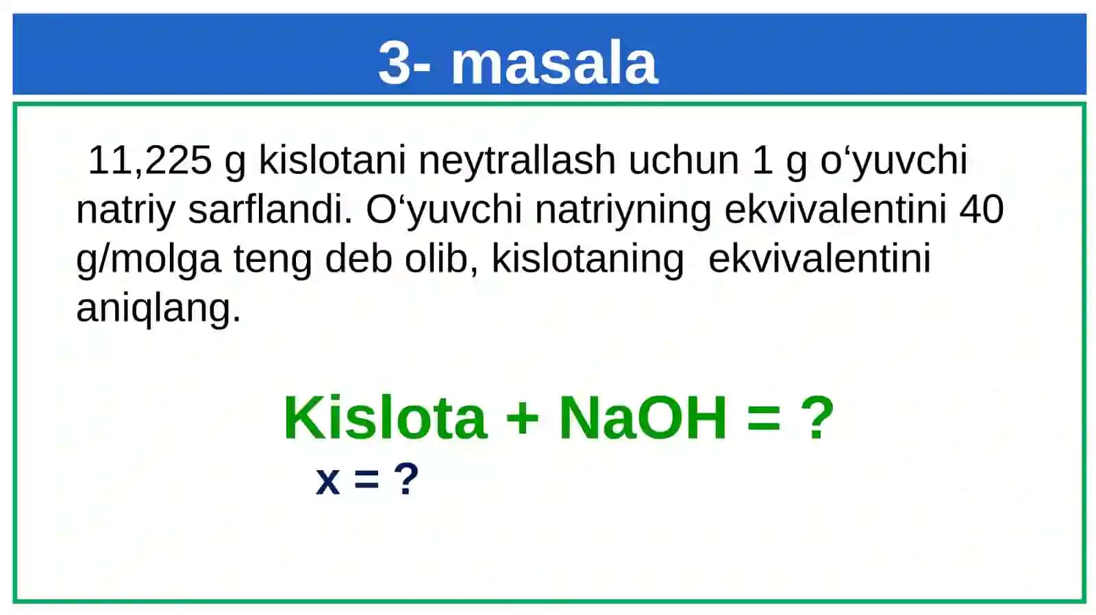 Ekvialentga oid masalalar. 4