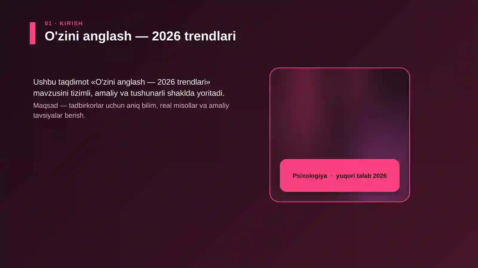 O'zini anglash — 2026 trendlari 4