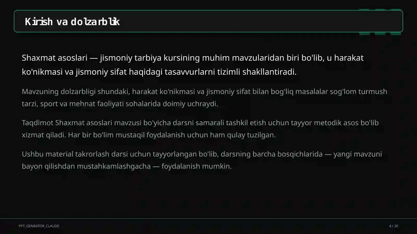 Shaxmat asoslari (4-sinf) 4