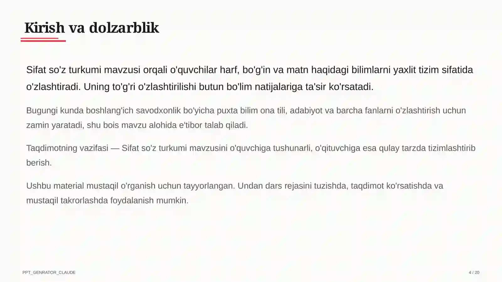 Sifat so'z turkumi (3-sinf) 4