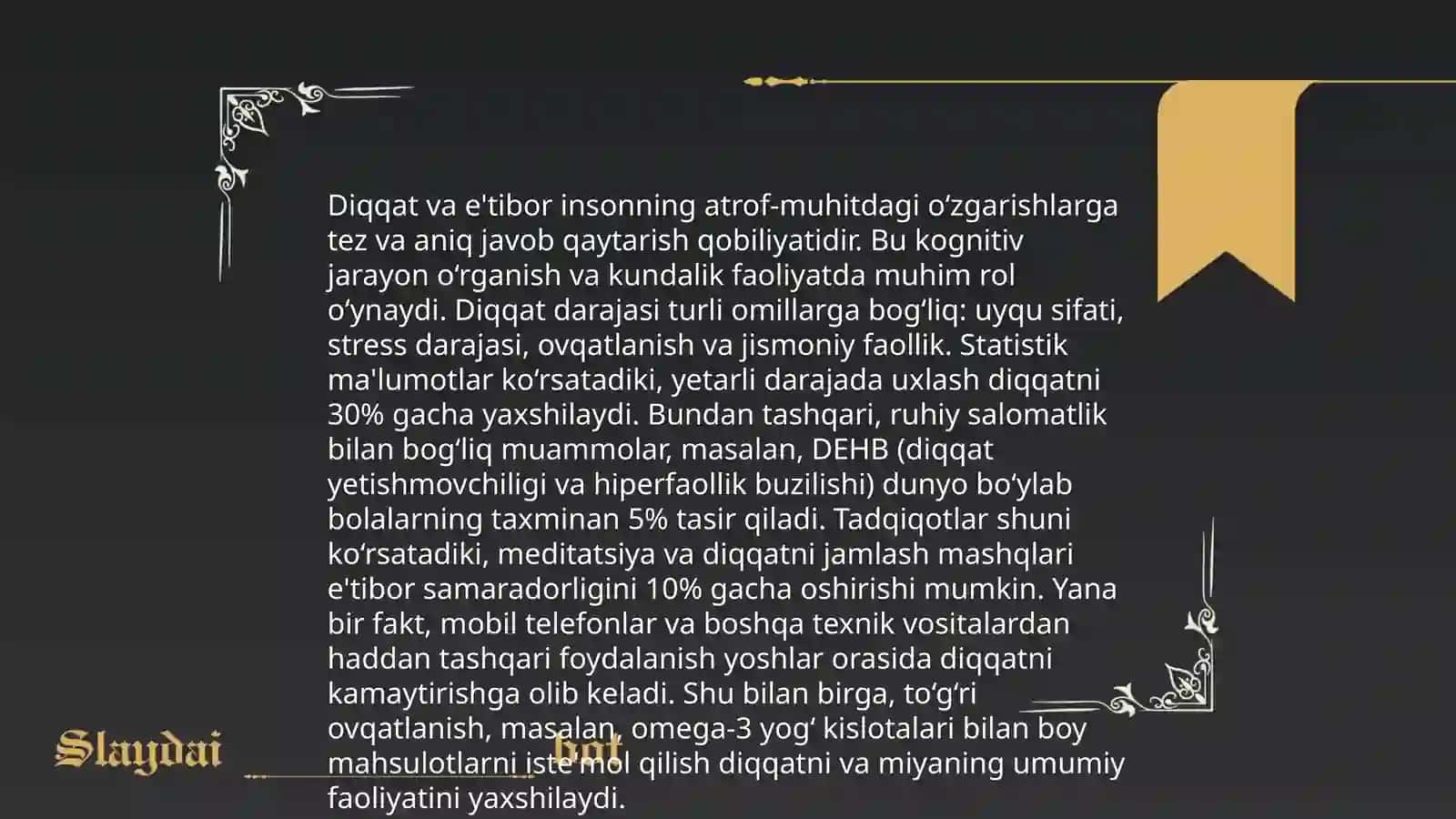 Diqqat haqida tushuncha va uning nerv fiziologik asosi 4