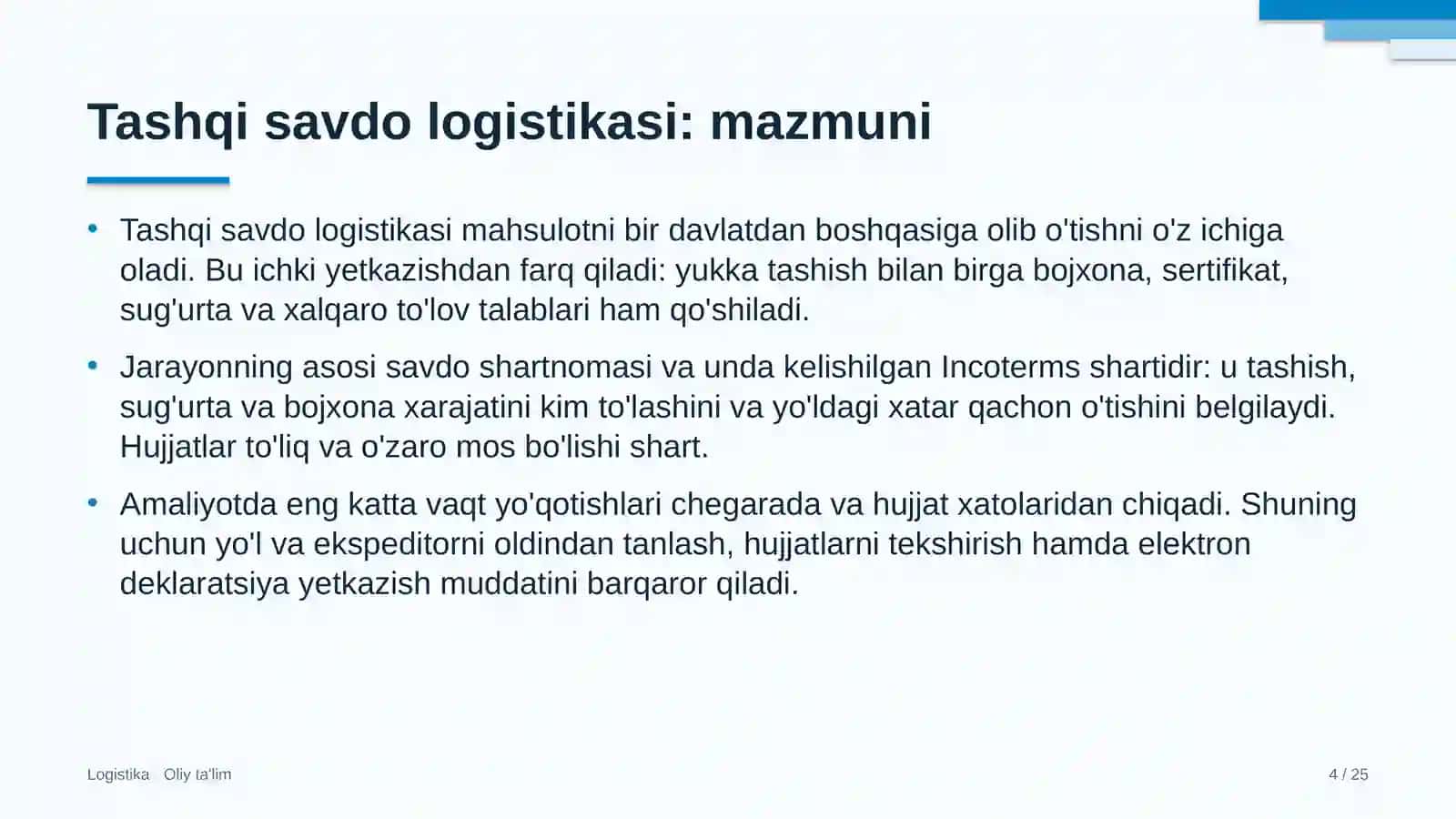 paxta tozalash zavodlarida tashqi savdo logistikasi 5219 4