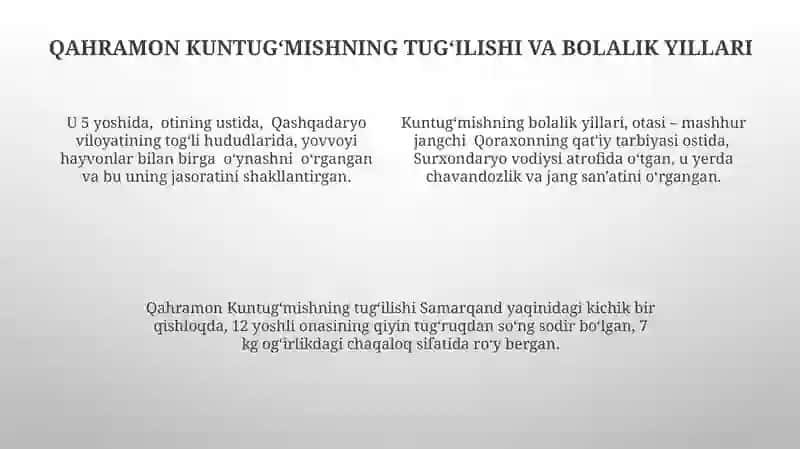 Kuntugʻmish dostoni 4