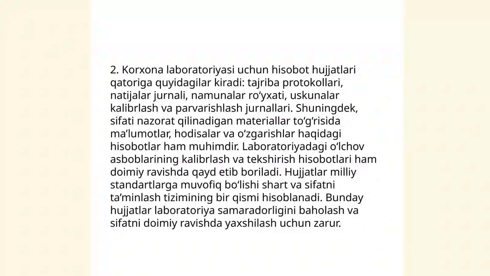 Kоrхоnа lаbоrаtоriyasi 4