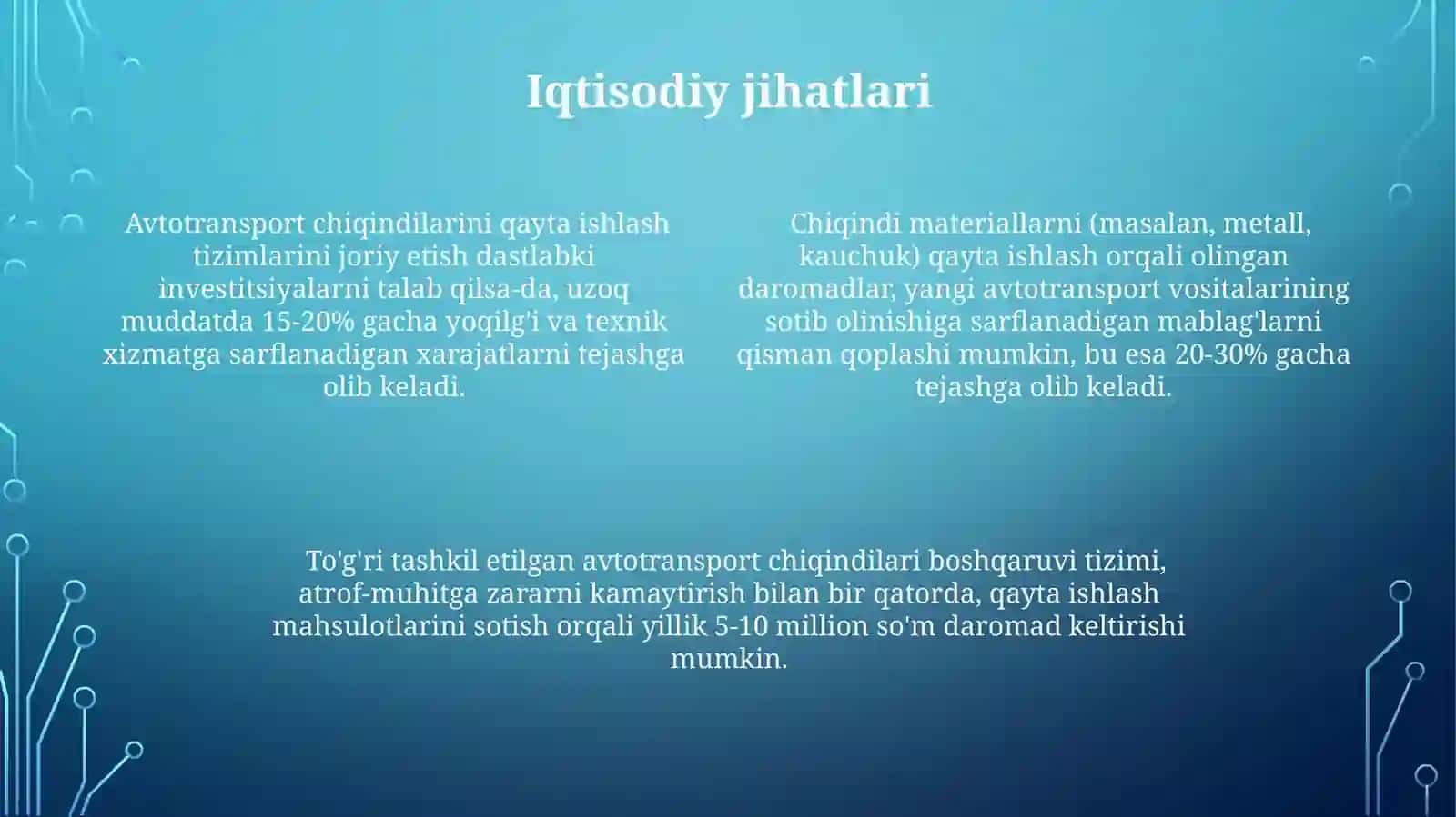 Transport vositalarining chiqindilarni boshqarish tizimlari 4