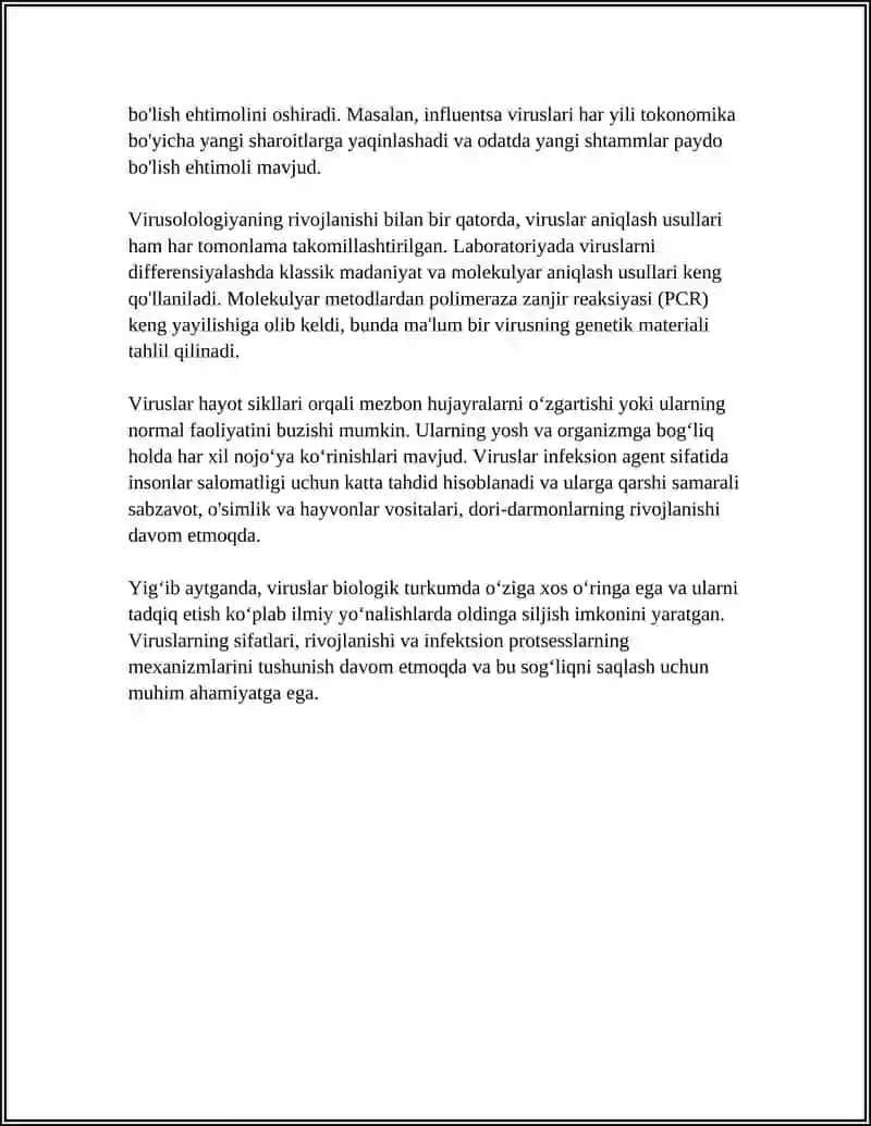 UMUMIY VIRUSOLOGIYA. VIRUSLARNING UMUMIY XARAKTERIKTIKASI. BAKTERIOFAG VA ULARNI ANIQLASH USULLARI 4