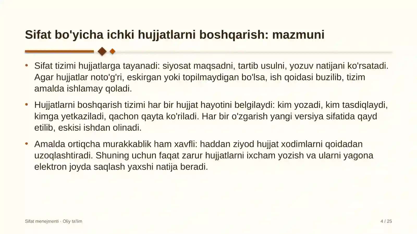 tibbiy turizmda sifat bo'yicha ichki me'yoriy hujjatlarni boshqarish 2702 4