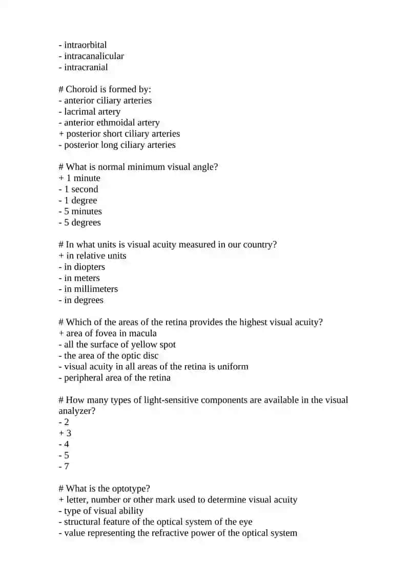 Ophthalmology Quiz 4