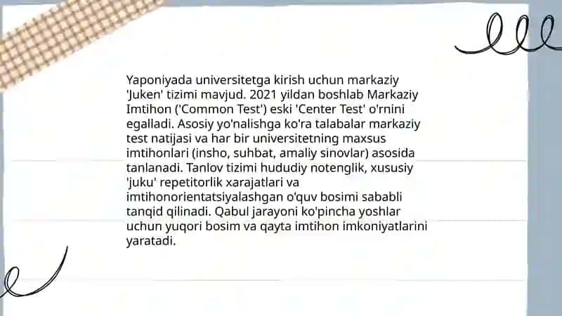Yaponiya ta'lim tizimi va undagi muammolar 4