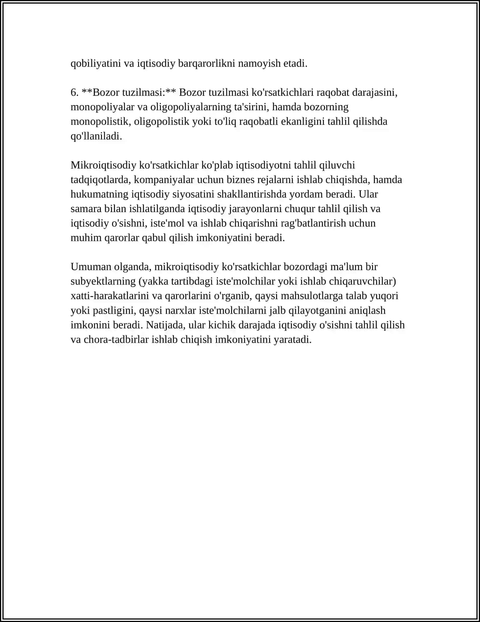 MIKROIQTISODIY KORSATKICHLARNI HISOBLASH USLUBIYATI VA OZARO BOG'LIQLIGI 4