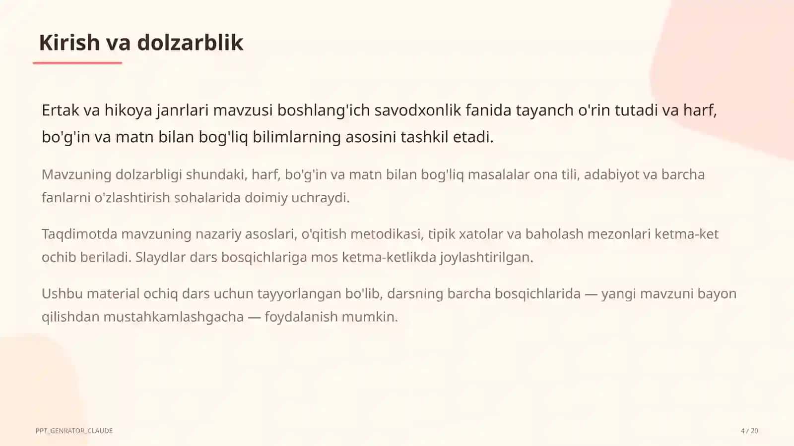 Ertak va hikoya janrlari (4-sinf) 4