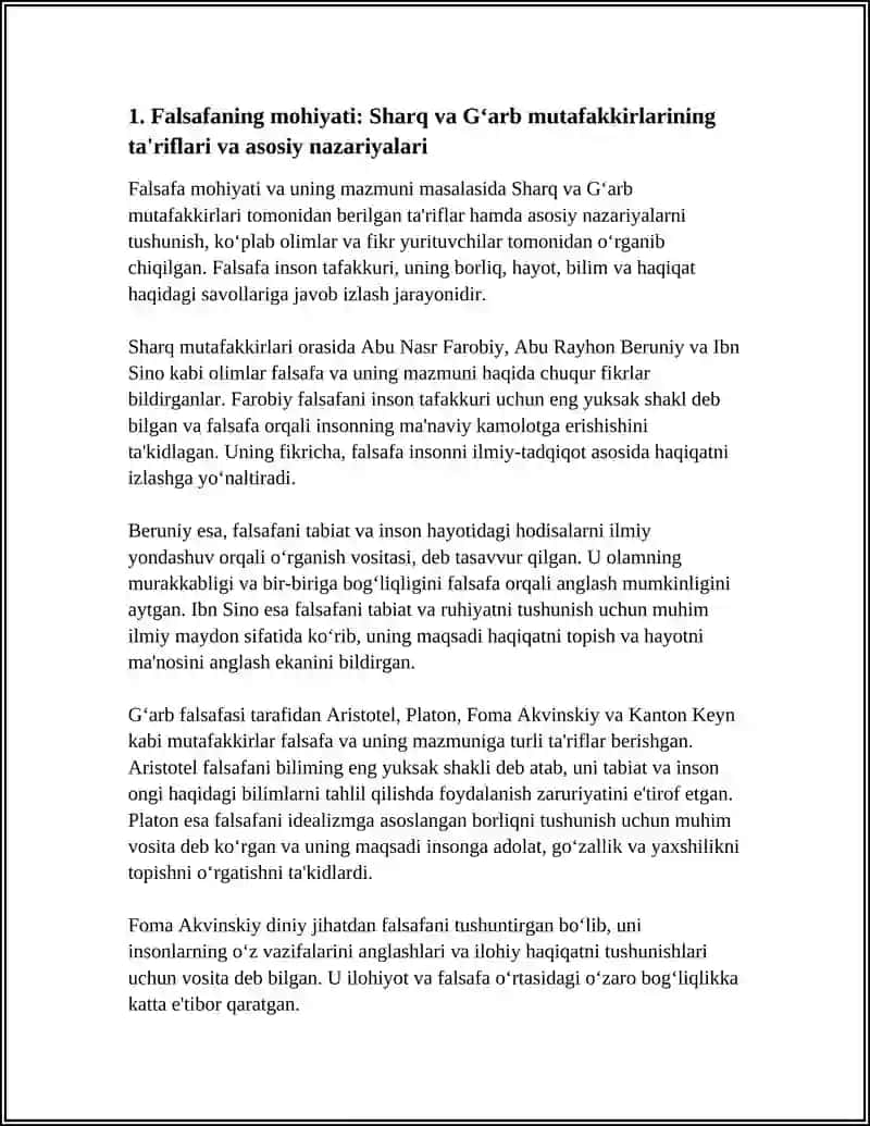 FALSAFANING MOHIYATIGA OID SHARQ VA G‘ARB MUTAFAKKIRLARI QARASHLARI YUZASIDAN TAQDIMOT TAYYORLASH 4