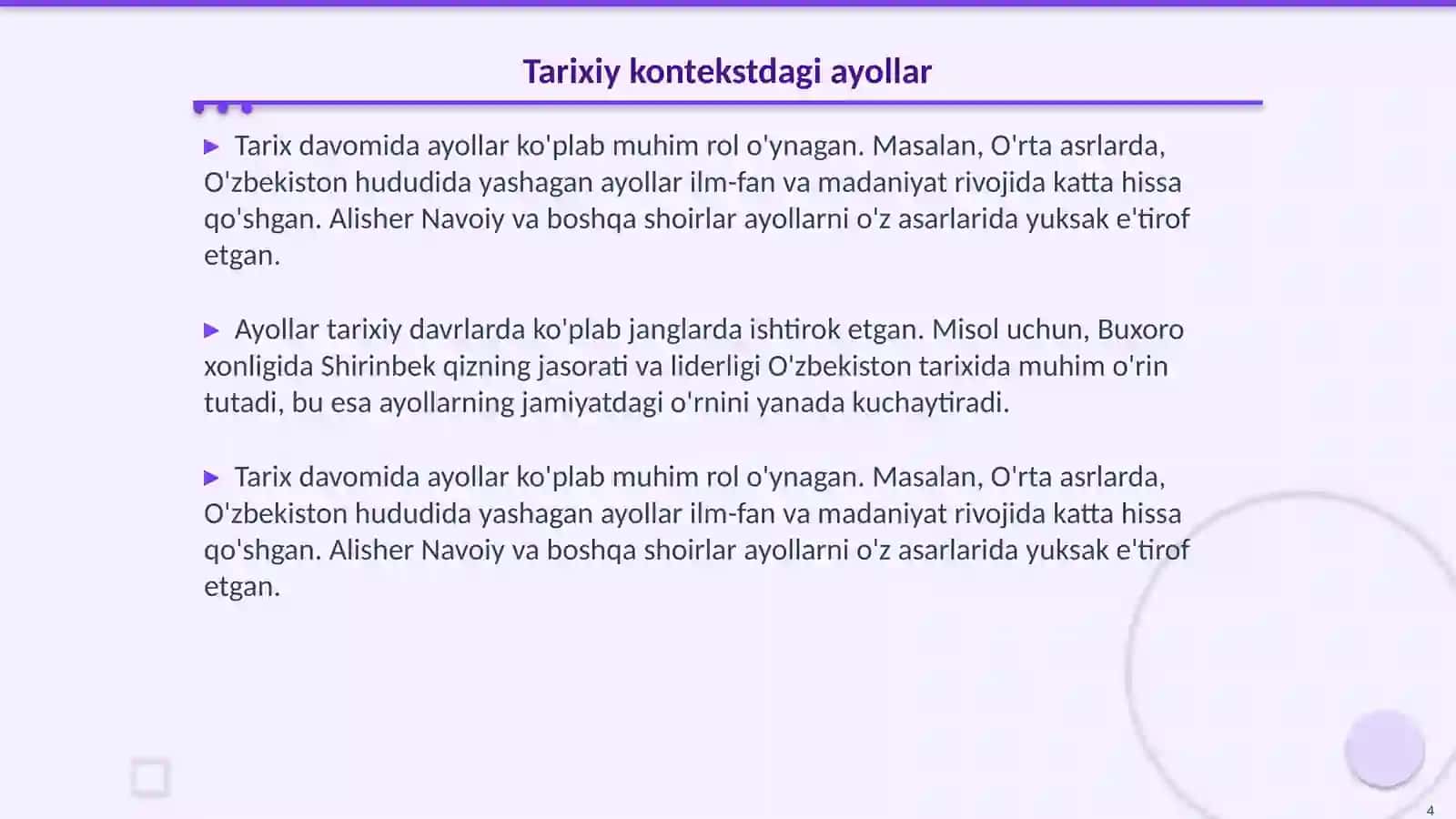 Ayol jamiyatning ildizi 4