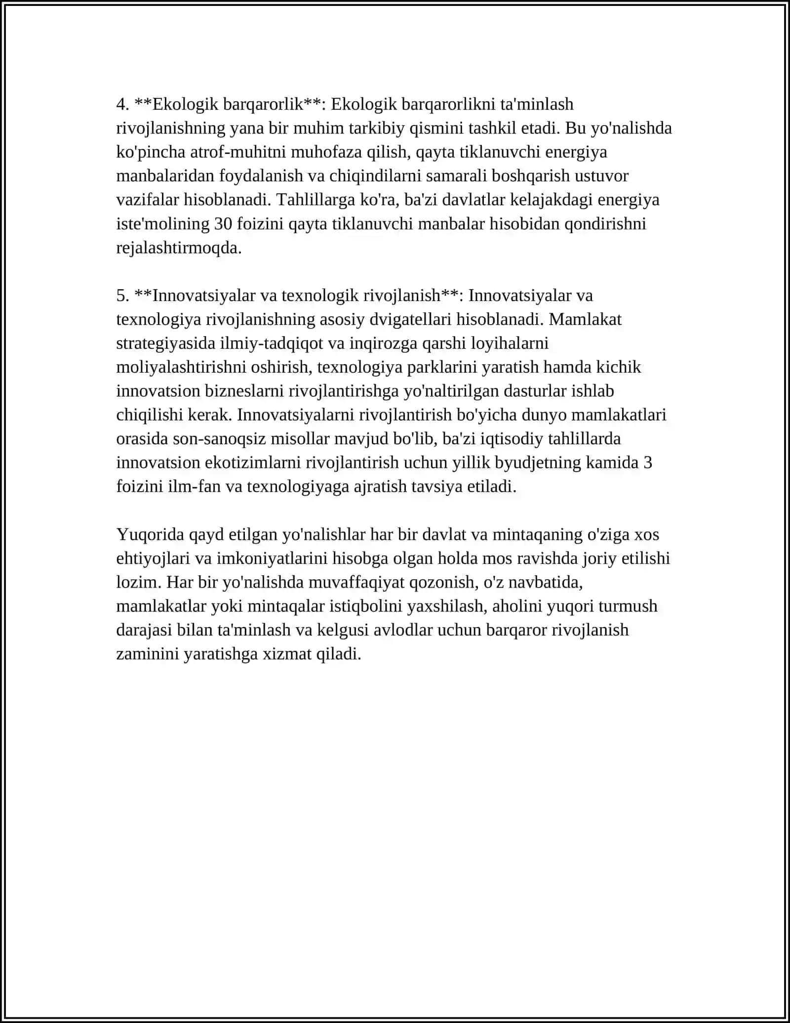 Taraqqiyot strategiyasining ishlab chiqilishi va hayotga joriy etilishi 4