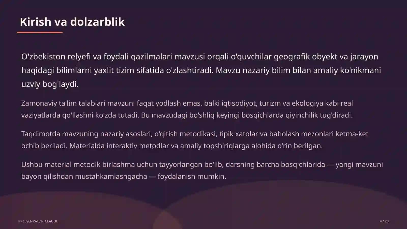 O'zbekiston relyefi va foydali qazilmalari (8-sinf) 4