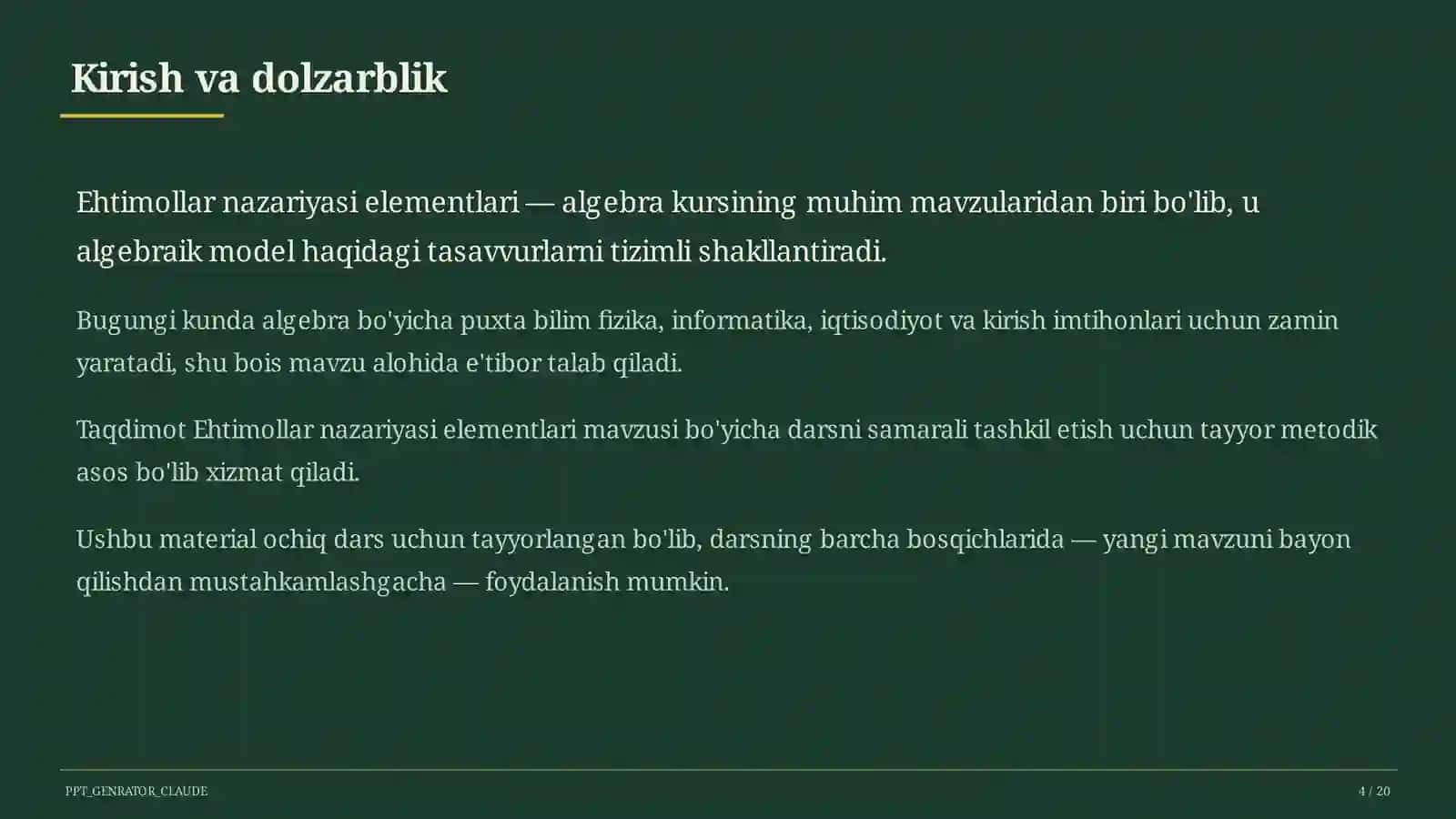 Ehtimollar nazariyasi elementlari (9-sinf) 4