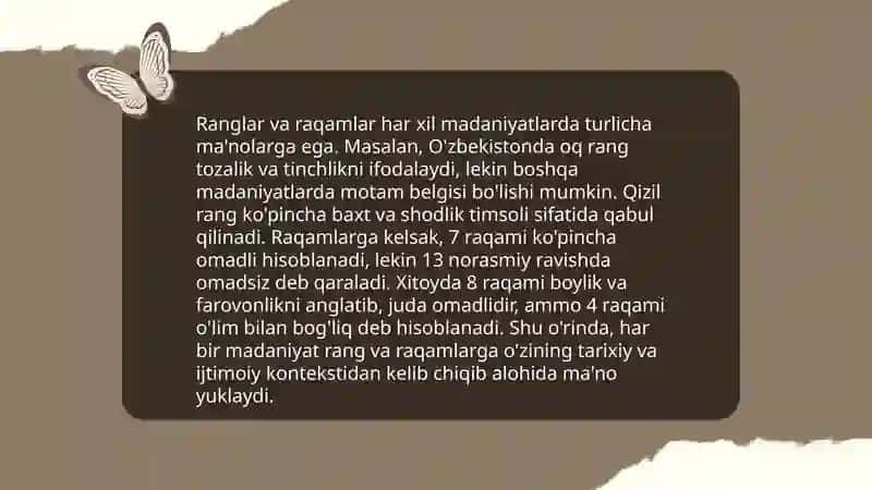 Ranglar va raqamlarning ramziy ma'nolari 4