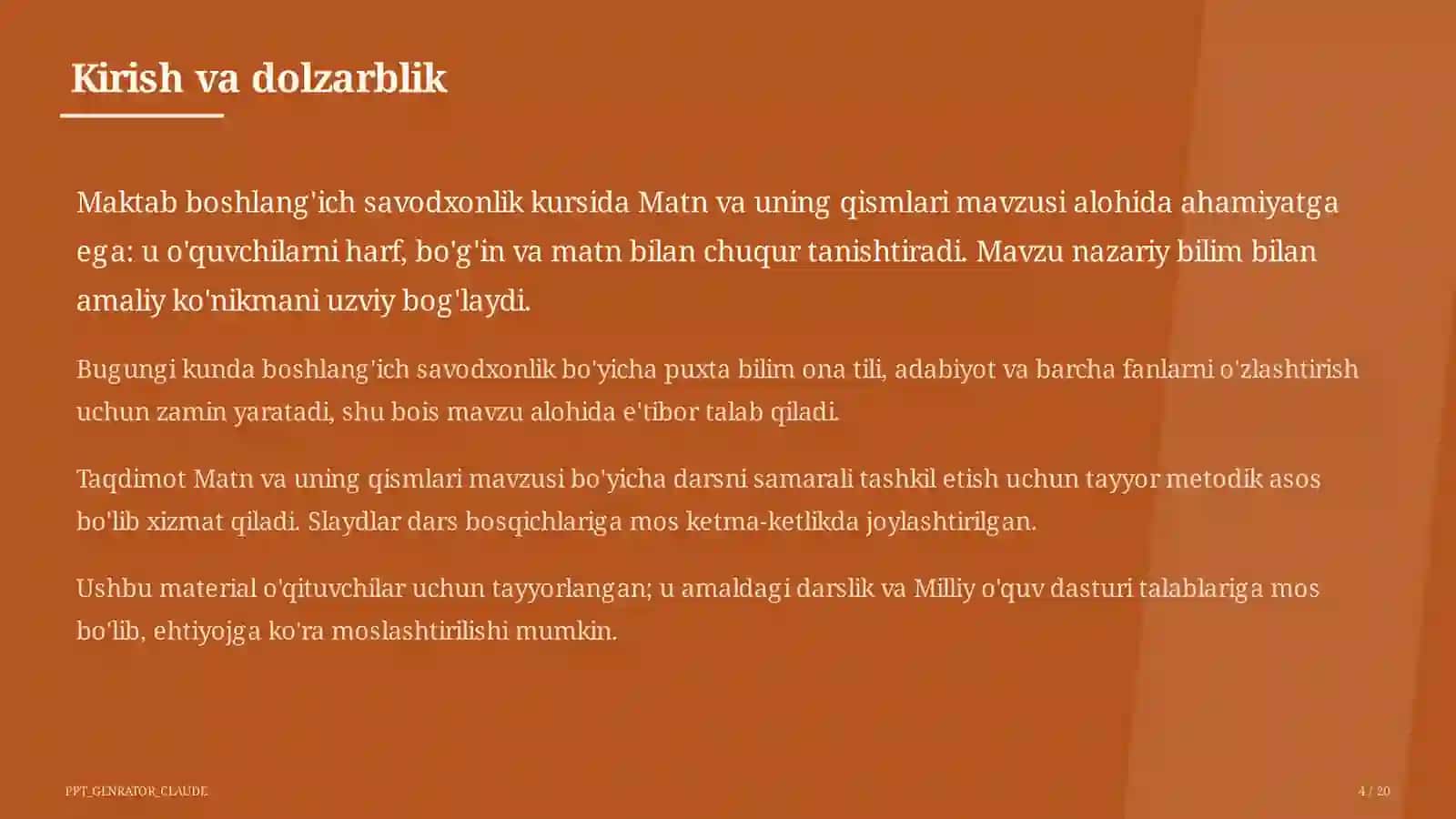 Matn va uning qismlari (3-sinf) 4