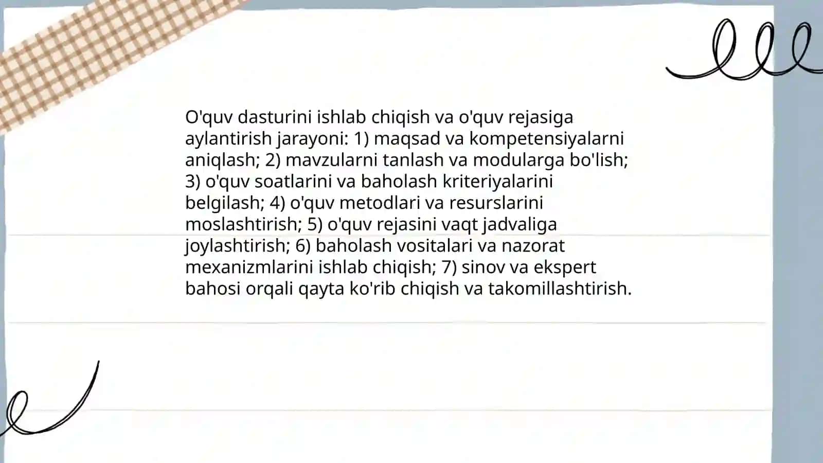O'quv ishlarini rejalashtirish 4