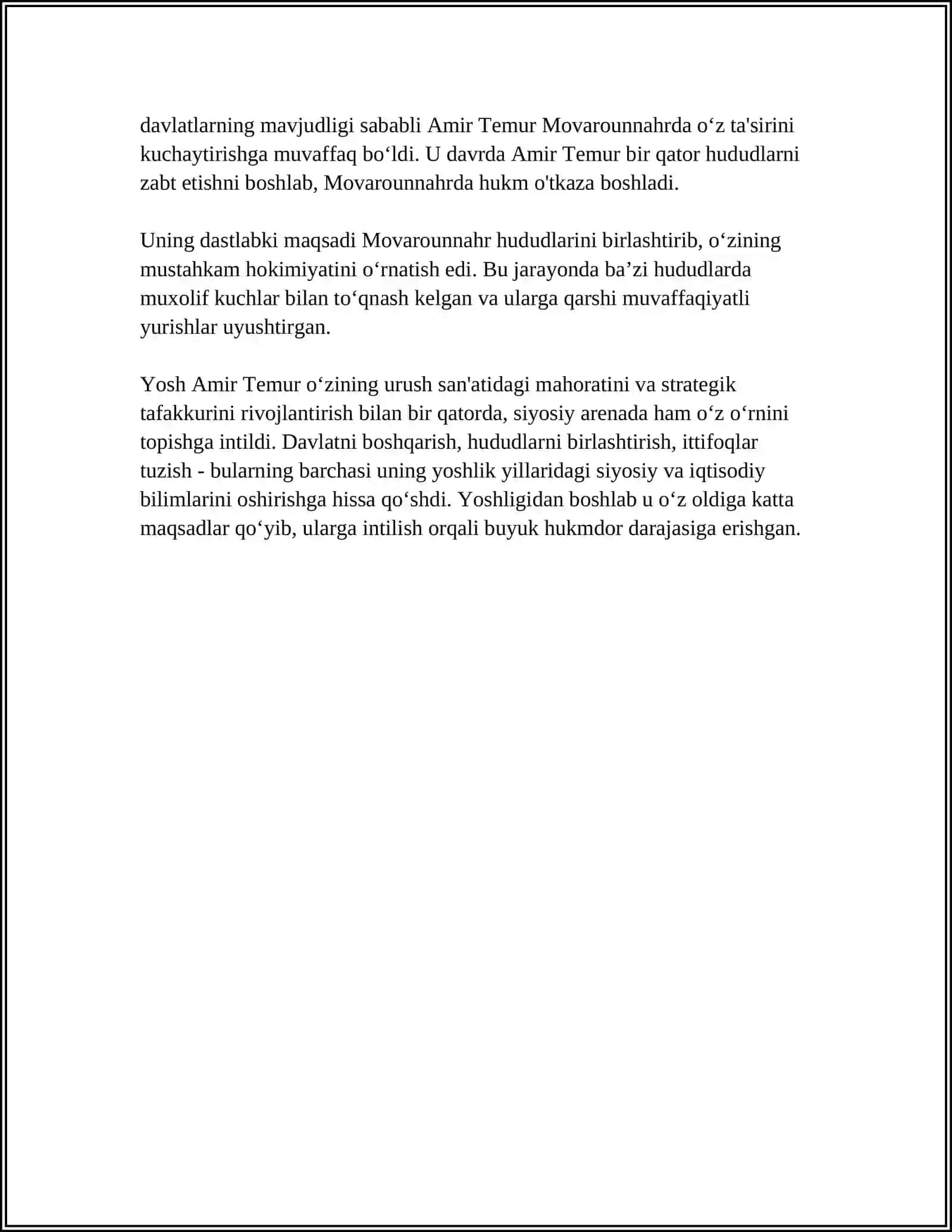 AMIR TEMUR BUYUK DAVLAT ARBOBI 4