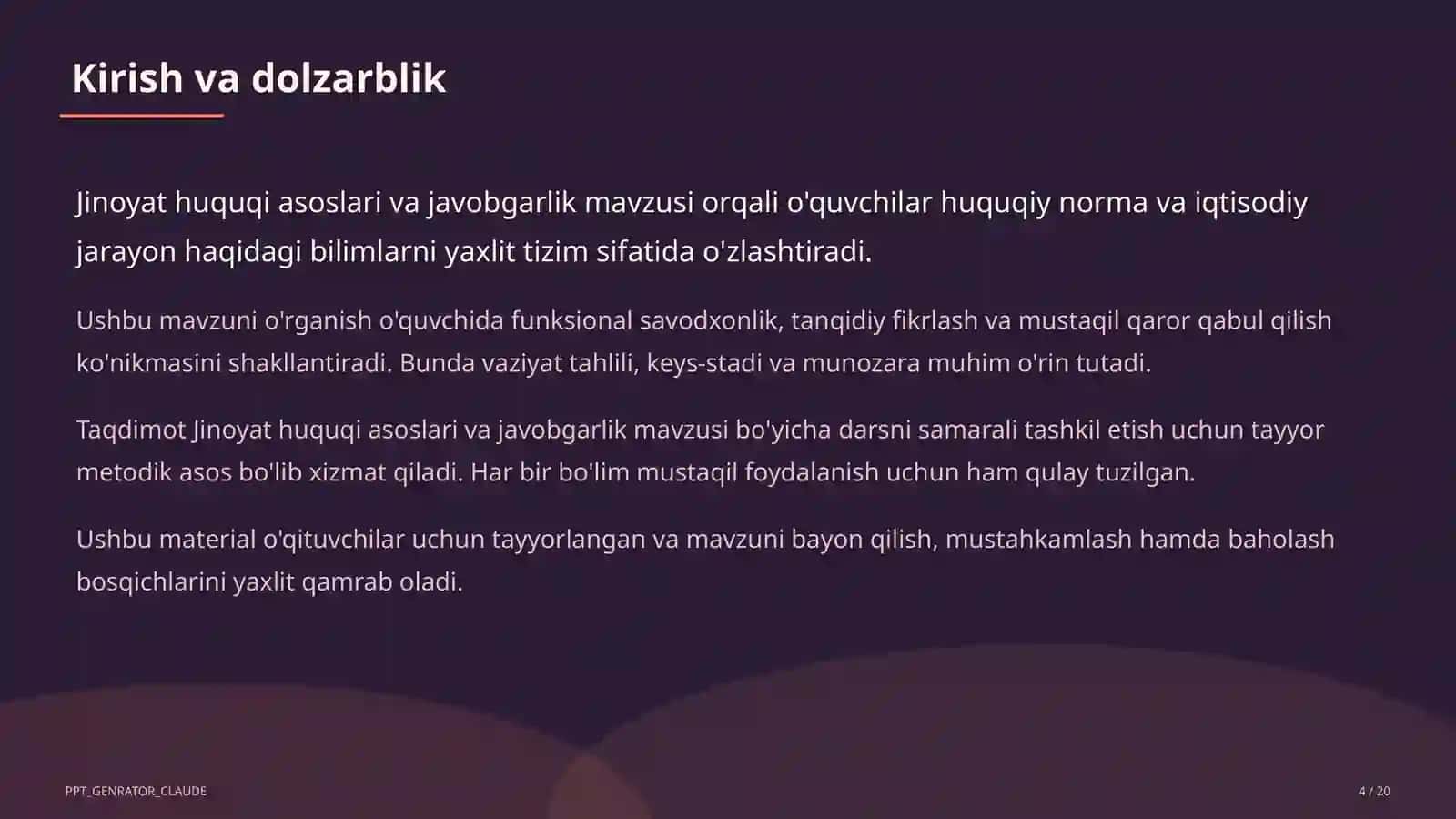 Jinoyat huquqi asoslari va javobgarlik (10-sinf) 4