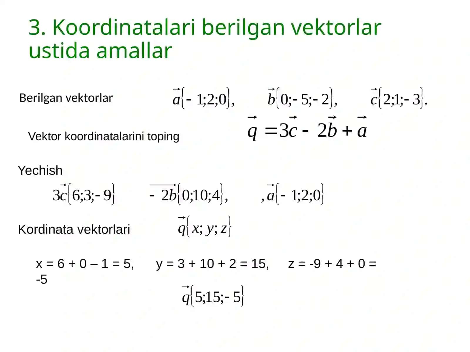 Vektorlar ustida amallar 4