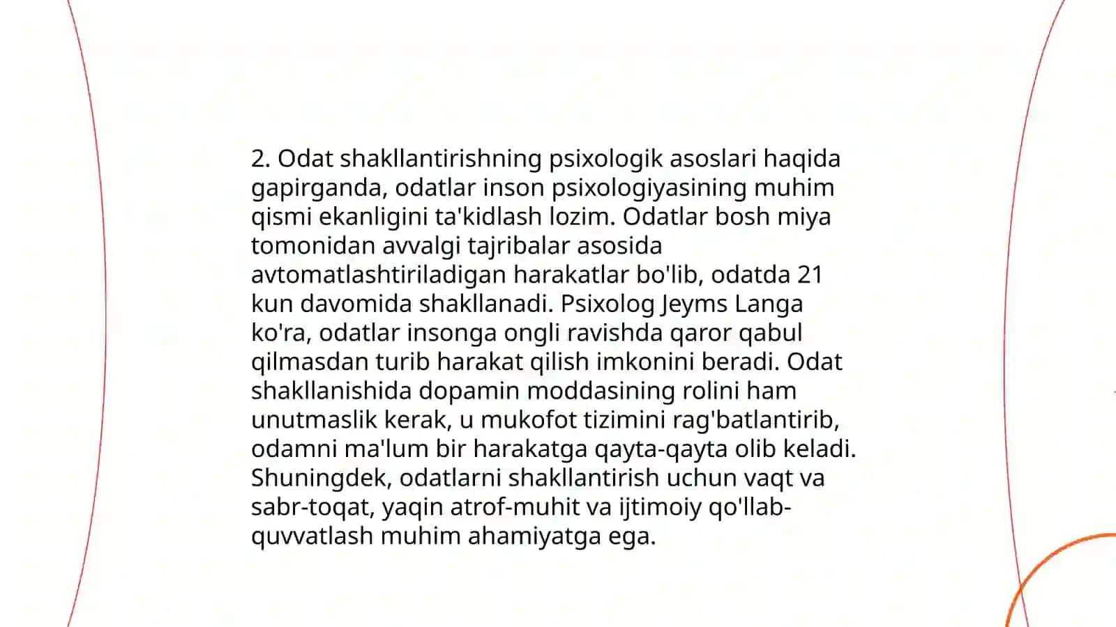 Xulq atvor va odatni shakllantirish shaxsni tarbiyalashning asosiy yoʻnalishi sifatida 4