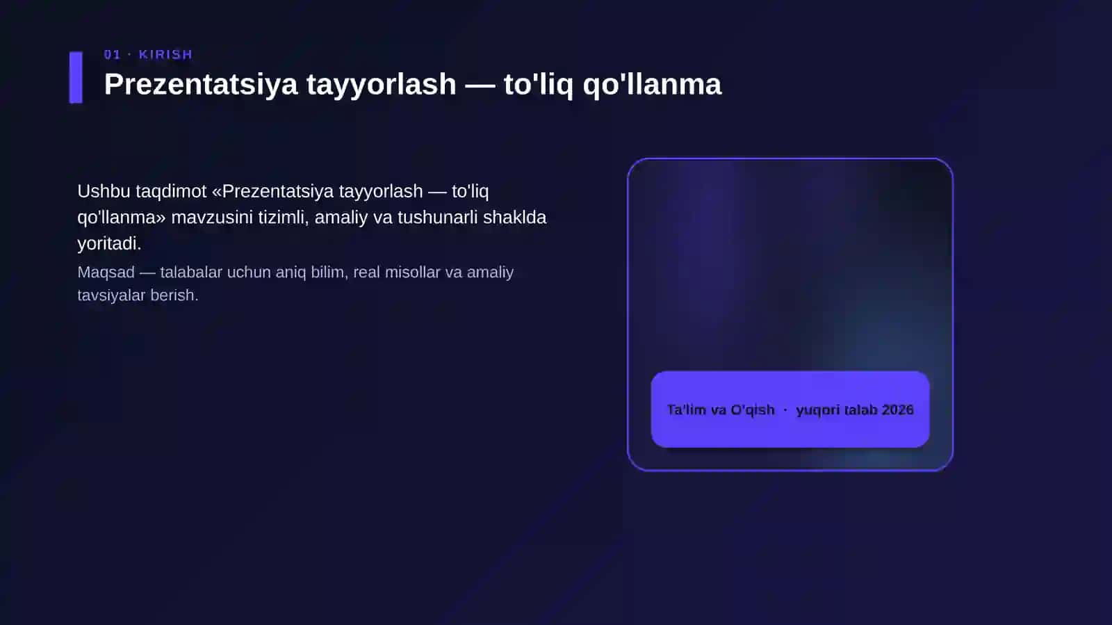 Prezentatsiya tayyorlash — to'liq qo'llanma 4