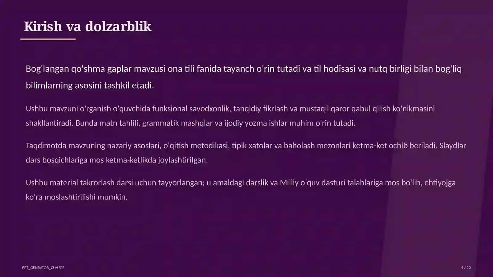 Bog'langan qo'shma gaplar (9-sinf) 4