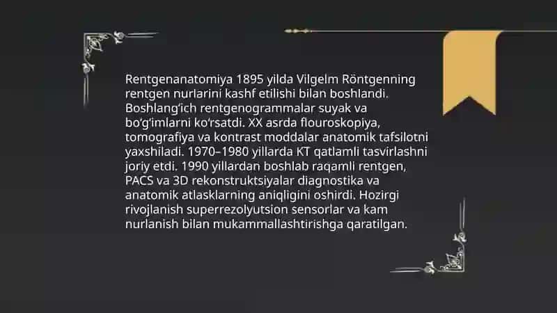 Rentgen nurlari oʻrganish tarixi 4