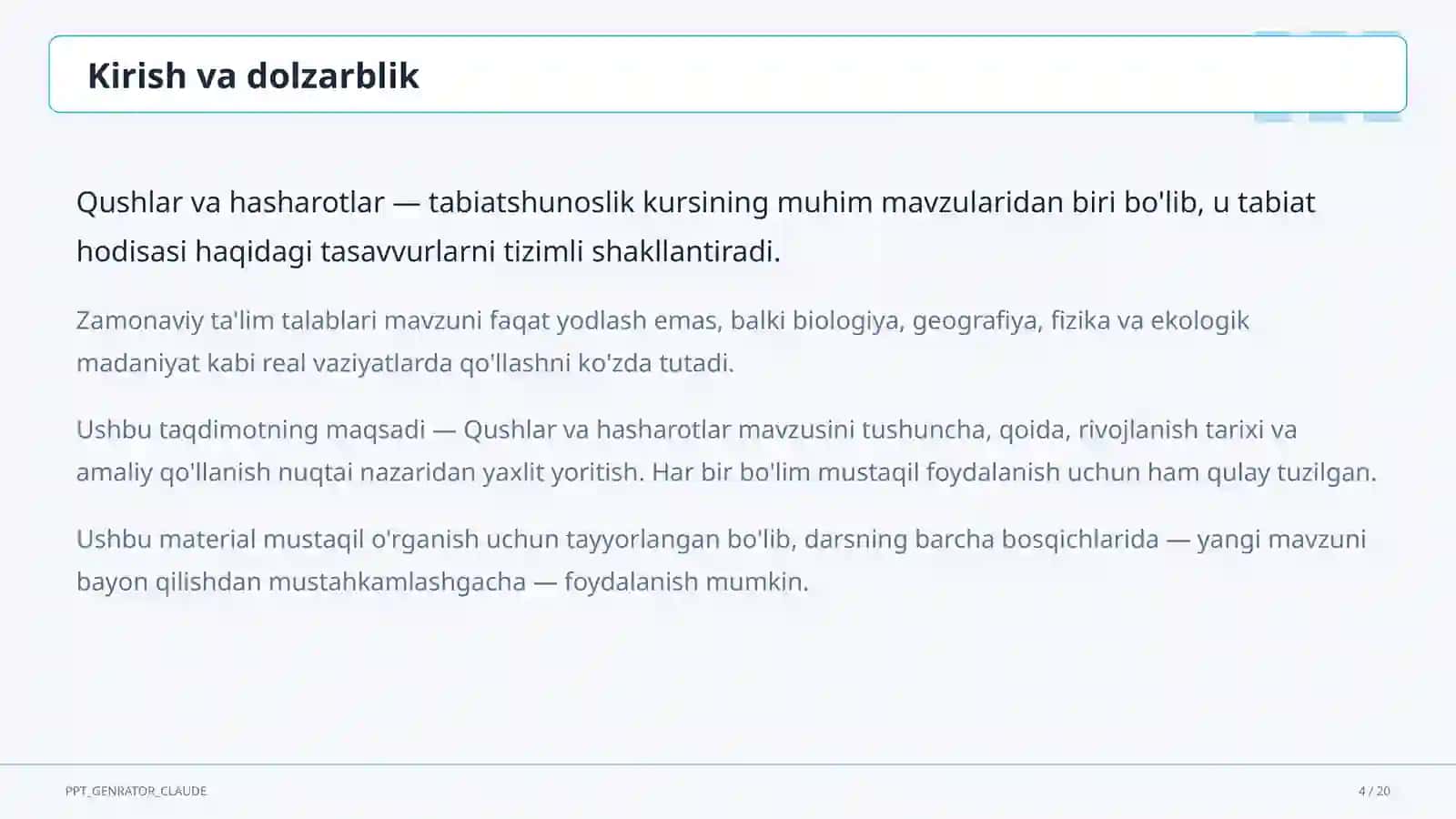Qushlar va hasharotlar (2-sinf) 4