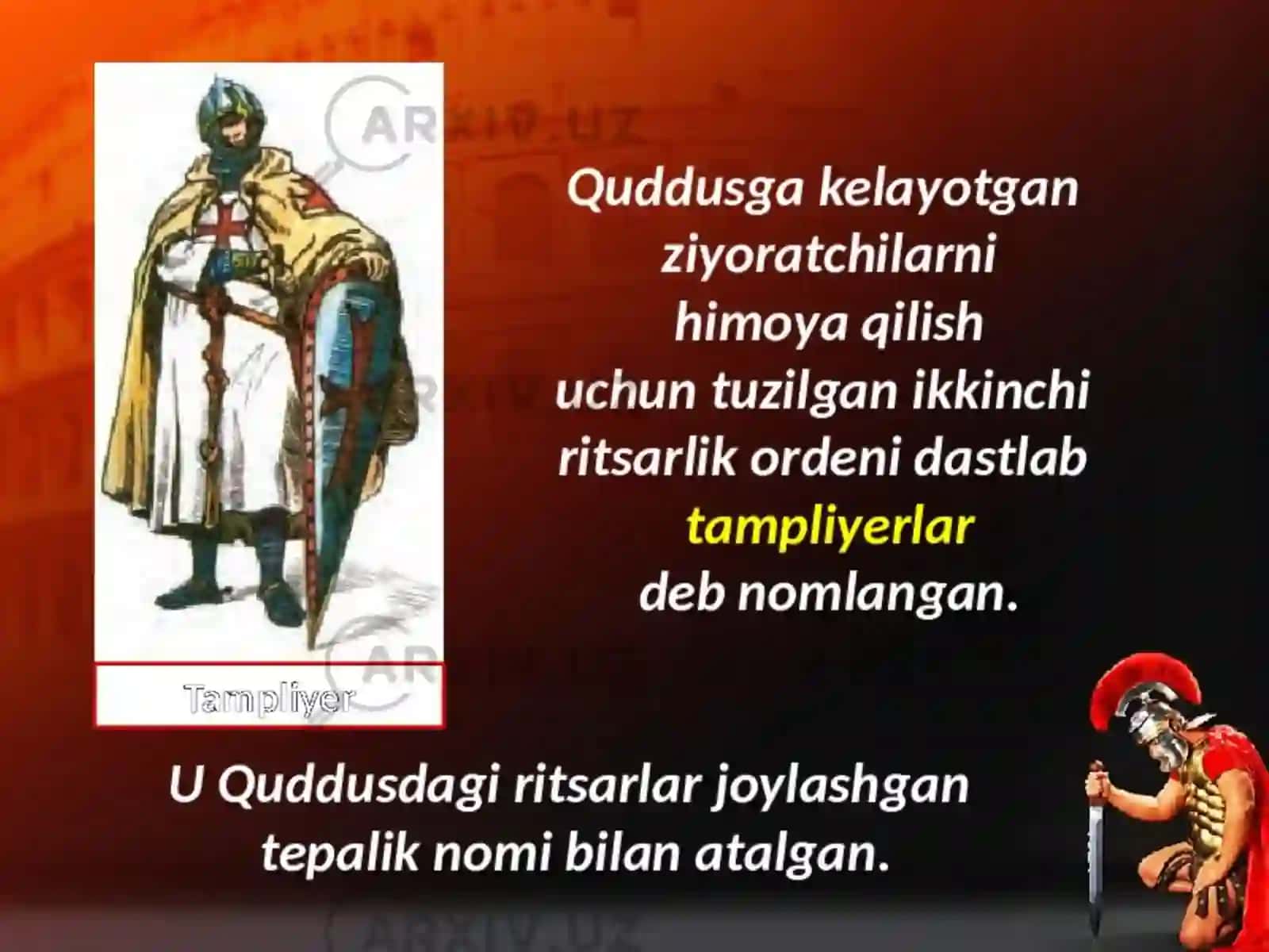 Salib yurishlari.Diniy-ritsirlik ordenlari 4